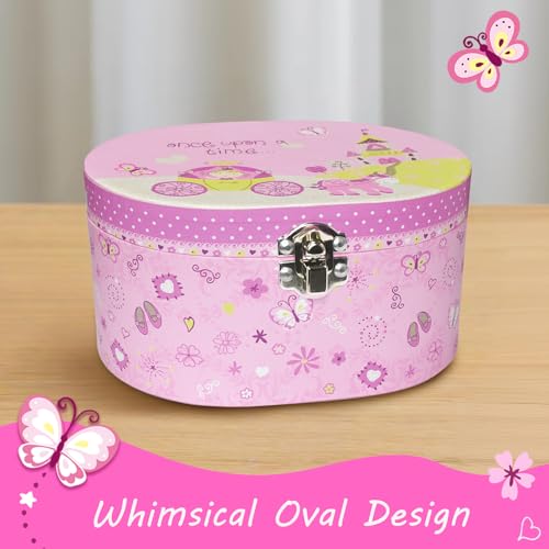 Musical Princess Jewelry Box for Girls with Spinning Figurine - Pink