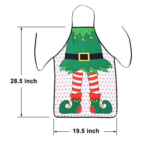 Lvydec 1 Pack Christmas Elf Apron - Fun Holiday Kitchen Chef Bib for Adults