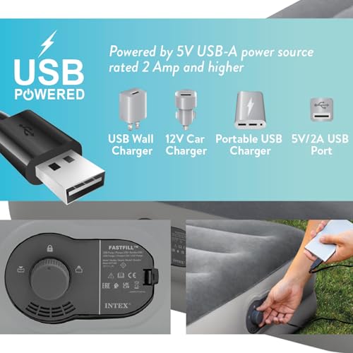 Twin Air Mattress with Built-in USB Pump - 12 Inch Raised Inflatable Bed
