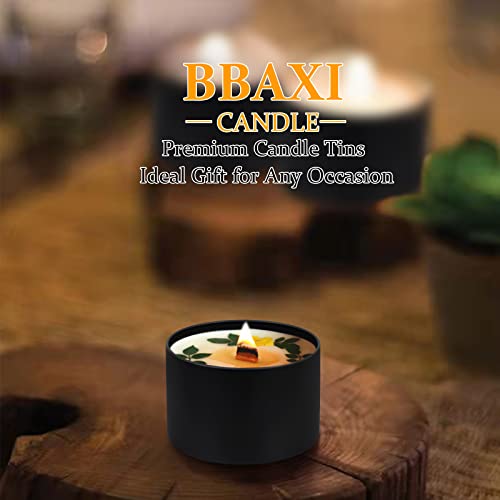 24 Pcs 8oz Black Metal Candle Tins with Lids for DIY Candle Making