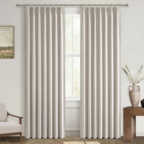 100% Blackout Thermal Curtains 84" Length, 2 Panels Set - Off White
