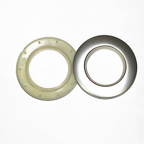 50-Pack Silver Plastic Curtain Grommets, 1.6-Inch Inner Diameter