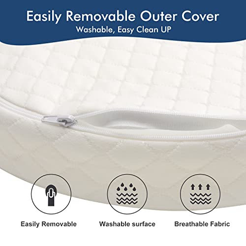 Oval Baby Bassinet Mattress - Breathable Foam Pad with Cover, 15" x 30" x 2"
