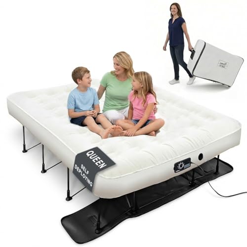 Queen Inflatable Air Mattress with Frame & Built-in Pump