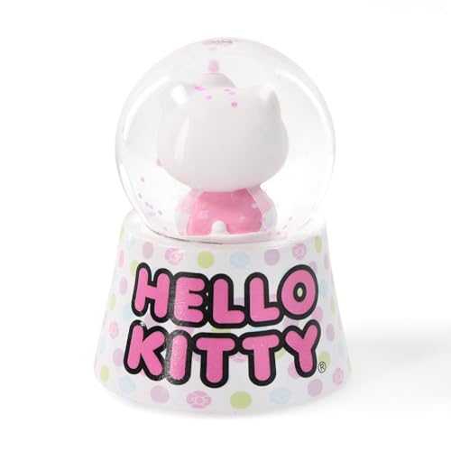 Polka Dot Mini Light-Up Snow Globe with Swirling Glitter, 3 Inches