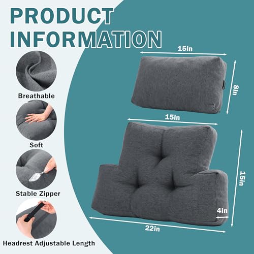Adjustable Neck and Lumbar Support Pillow Set for Chairs