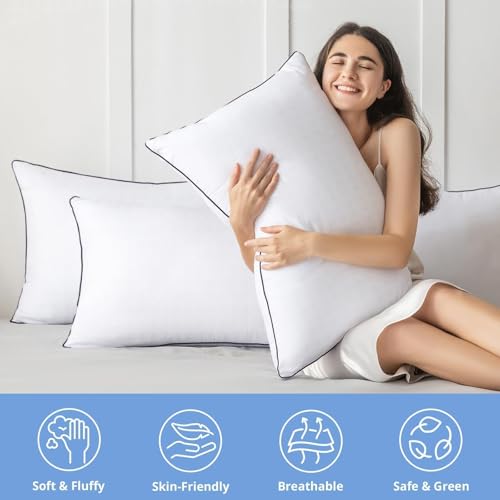 JOLLYVOGUE Queen Size Bed Pillows Set of 2 - Down Alternative Hotel Quality