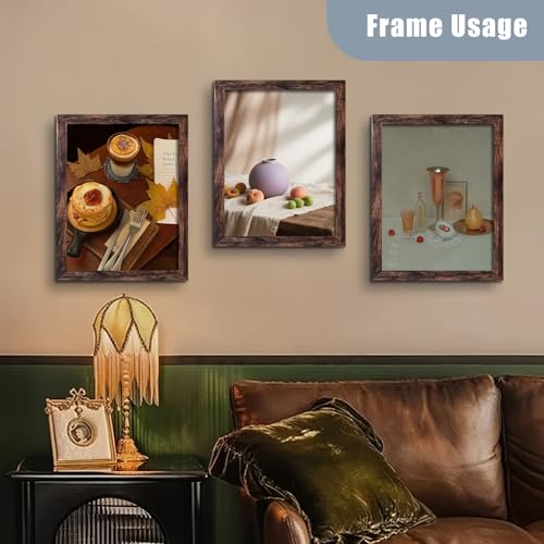 12x16 Picture Frame, Brown Wood Wall Hanging Photo Frame with Acrylic