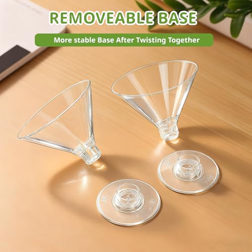 Disposable Plastic Martini Glasses Set - 50 Clear 5oz Cocktail Cups for Parties & Events