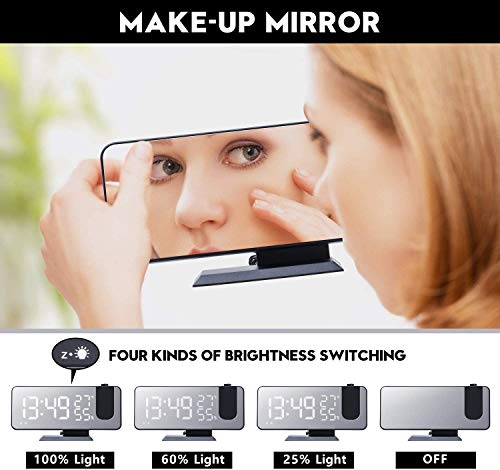 Digital Projection Alarm Clock with Ceiling Projector & USB Charging