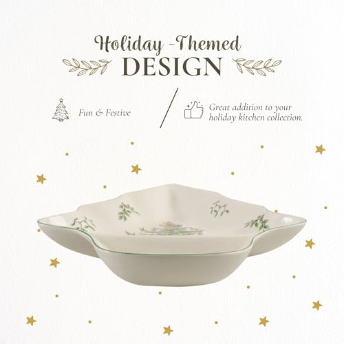 Spode Christmas Tree 14-Inch Chip & Dip (Large Pack of 2) Porcelain Tree Dish