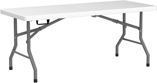 FDW Folding Table - Portable 6 FT Table for Parties & Backyard Events | White Color