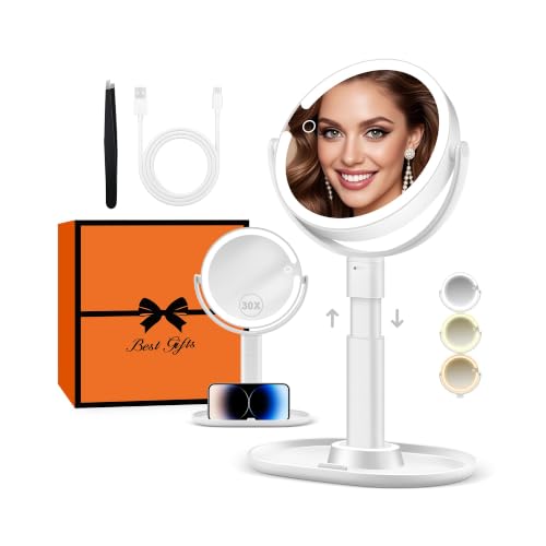 B Beauty Planet Makeup Mirror, Double-Sided Lighted Magnifying Mirror