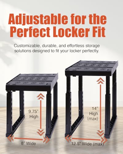 Adjustable Locker Organizer Shelf - Stackable Storage for School and Gym