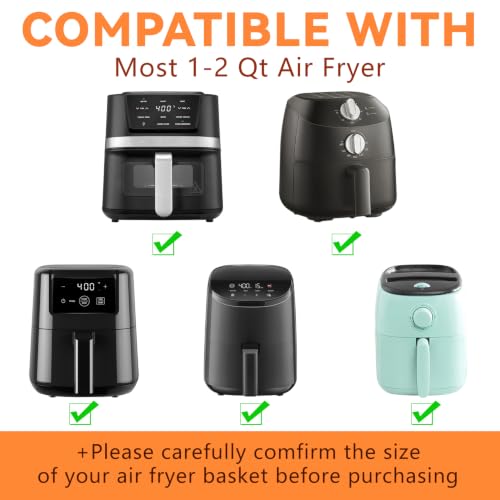 3 Pack Square Silicone Air Fryer Liners for 1-2.6 Qt Mini Air Fryers