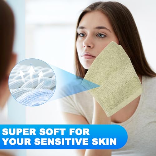 INFICRIME Multicolor 6 Pack 100% Cotton Washcloths 13x13 Inches - Soft & Absorbent Bath Towels