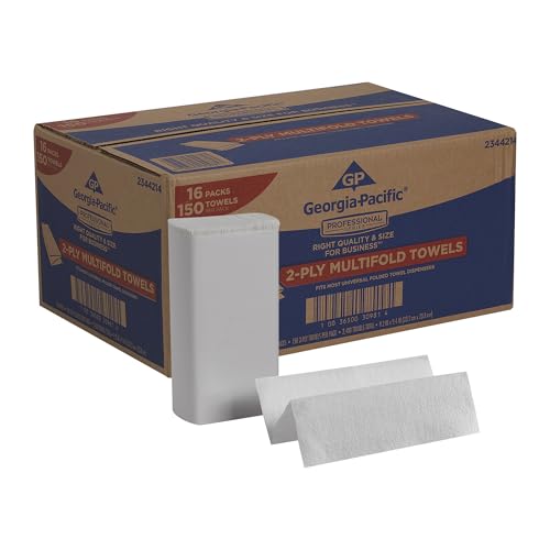 Premium 2-Ply Multifold Paper Towels, White - 16 Packs (2,400 Count)