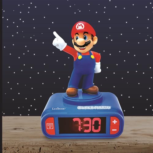 Character Nightlight Alarm Clock with Sounds and Backlit LCD Screen