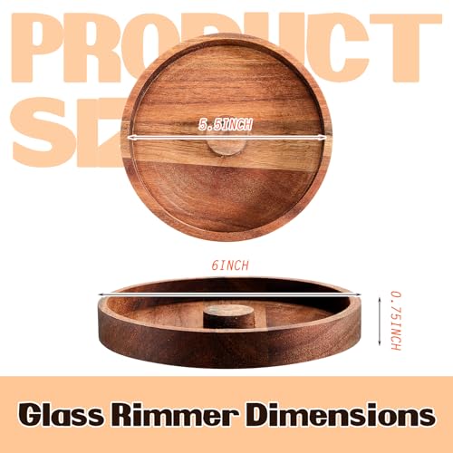 Acacia Wood Margarita Salt Rimmer Set with Lid - 5.9-inch Glass Rimmer for Cocktails & Bar Accessories