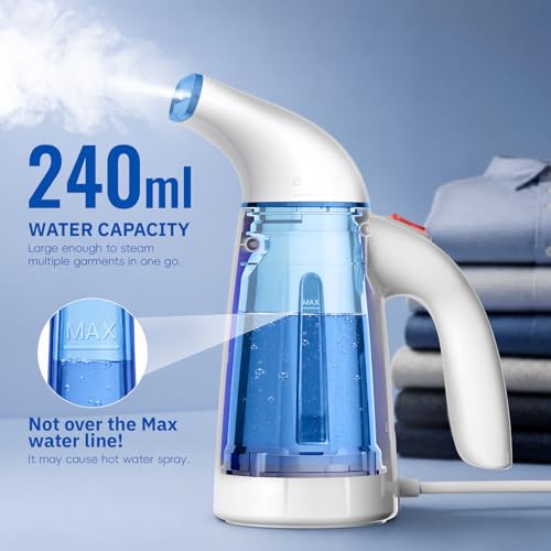 OGHom Handheld Clothes Steamer, 240ml Portable Garment Steamer for Travel