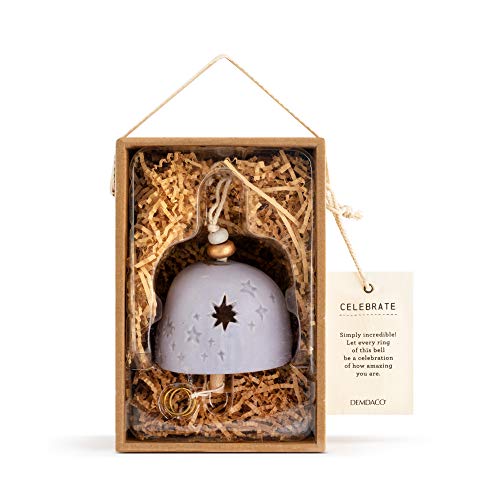 Celebrate Stoneware Handcrafted Bell with Twine and Gift Box