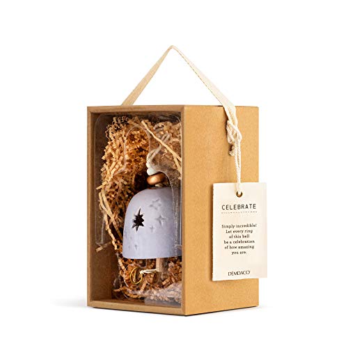 Celebrate Stoneware Handcrafted Bell with Twine and Gift Box
