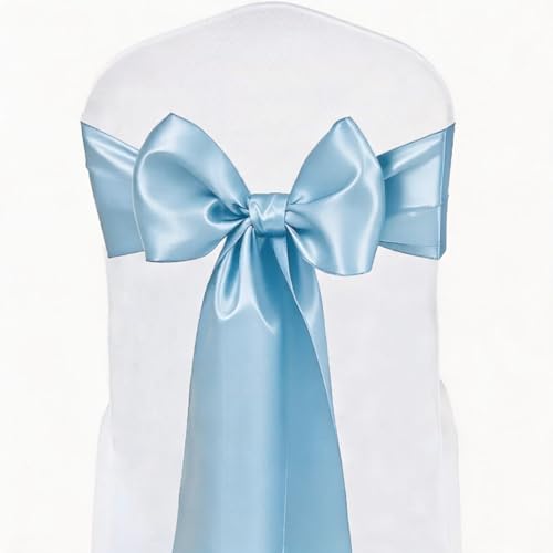 Wedding Satin Table Runner Baby Blue 12 x 108 Inches 10 Pack (JKDMJF)