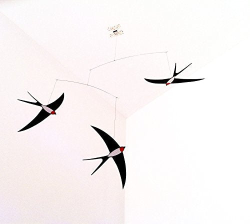 3 Swallow Hanging Mobile - 20-Inch Handmade Danish Art Decoration
