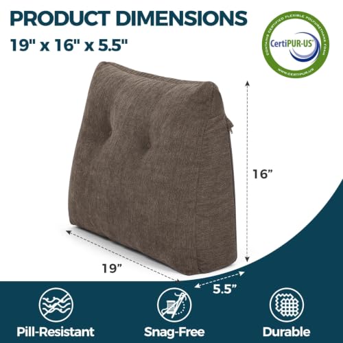Ergonomic Back Support Pillow for Recliner - Dual Layer Memory Foam
