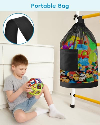 Extra Large Mesh Beach Bag with Drawstring and Adjustable Shoulder Straps