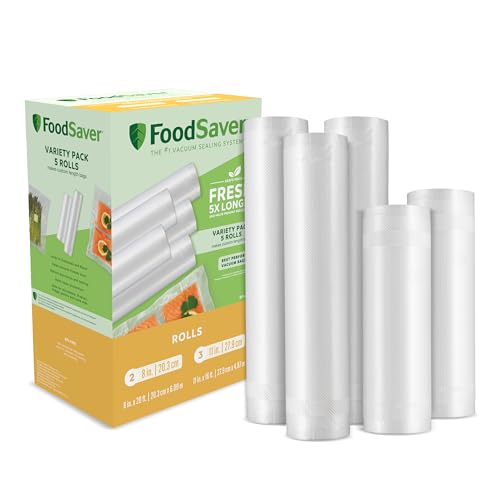 FoodSaver Vacuum Sealer Bags Multipack 5-Count Rolls for Food Storage