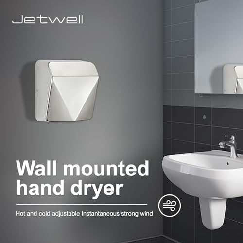 JETWELL High Speed Commercial Hand Dryer JW3001 with HEPA Filter - 7-10 Sec Drying