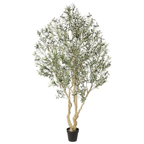 8ft Large Artificial Olive Tree with Realistic Leaves - Faux Olive Tree for Home Decor