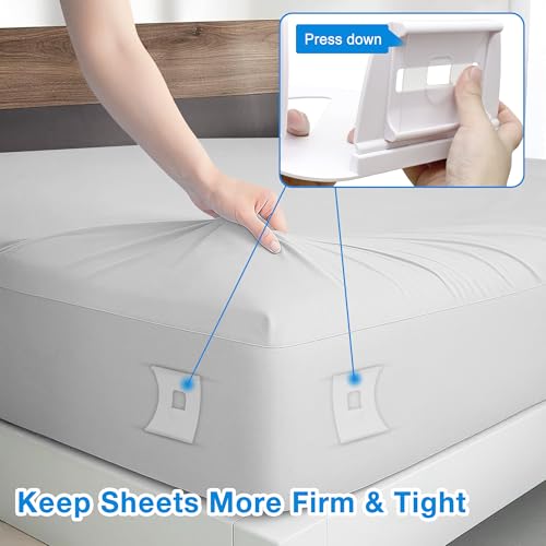 Bed Sheet Holders for Corners - Secure Fitted Sheet Clips (4 Pcs)