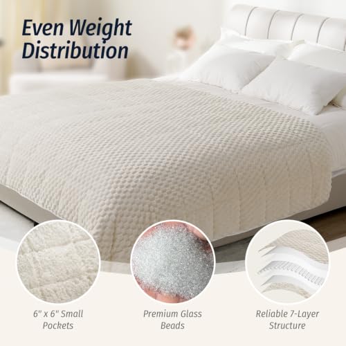 Weighted Blanket for Adults 15lbs, 60x80 Inch Sherpa Fleece Throw Blanket