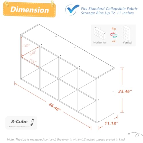 8-Cube Open Storage Organizer Bookcase, White Modular Shelf Unit