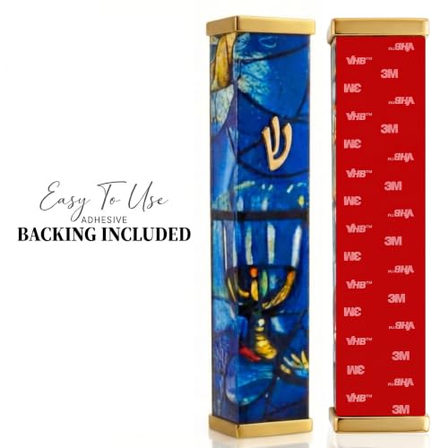 5-Inch Modern Aluminum Mezuzah Case for Door with Self-Adhesive Backing