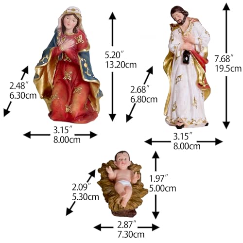 Zayton 8 Inch Nativity Set Christmas Scene Figurines - 11 Piece Religious Decor