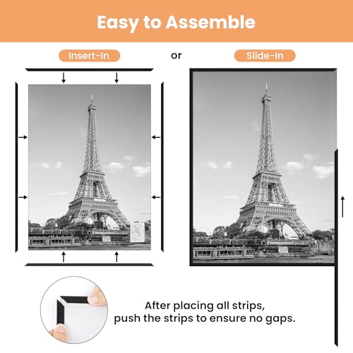 Upsimples 12x16 Black Picture Frames 3-Pack - Scratch-Proof Poster Frames