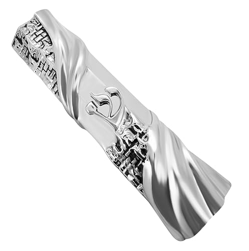 Car Mezuzah with Traveler's Prayer Scroll, Jerusalem Design, 2.2 Inch