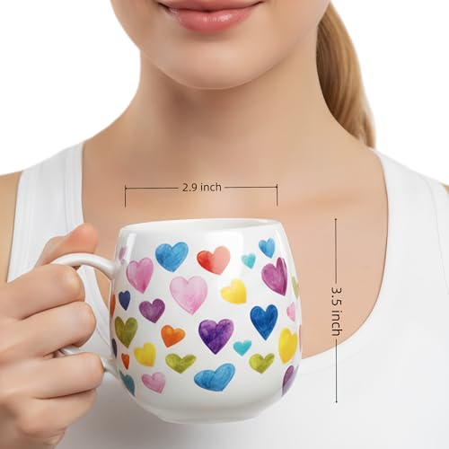 Glen Mila Cute 11oz Heart Pattern Bone China Coffee Mug