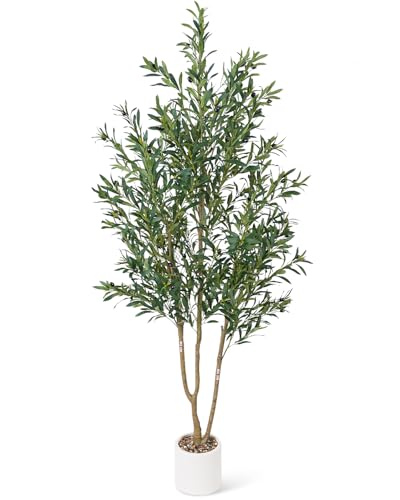 6FT Faux Olive Tree with Pot - Realistic Indoor Decoration
