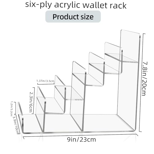4-Tier Acrylic Wallet Display Stand, Clear Purse & Jewelry Organizer