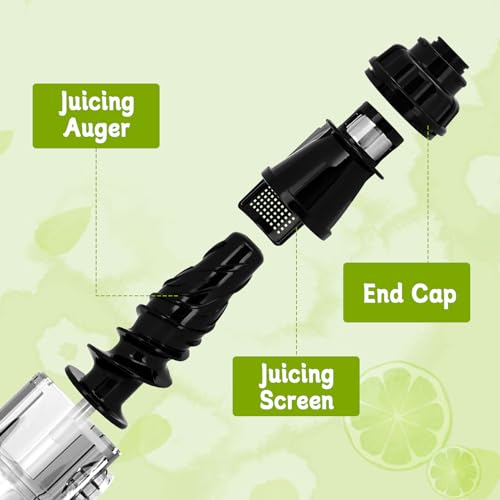 HSOKEW Set of 3 Juicer Replacement Parts for O Mega Models NC900HDS NC800HDS NC800HDR 8003-8006 - Conical Strainer, Augers & End Caps