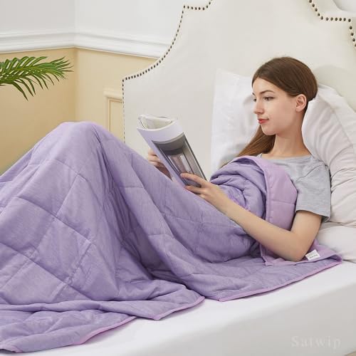 Cooling Weighted Blanket Queen Size 15lbs - Soft & Breathable 60x80