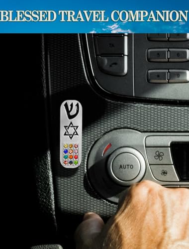 Car Mezuzah with Traveler Prayer Scroll - 2-Inch Metal Case with Hoshen Stones