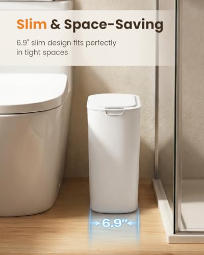 5 Gallon Automatic Motion Sensor Trash Can, Slim Touchless Garbage Bin with Lid