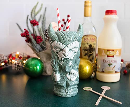 Krampus Ceramic Tiki Mug - 18oz Collectible Holiday Cocktail Cup