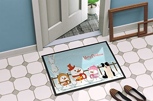 Merry Christmas Border Collie Doormat - Indoor Outdoor Rug 24x36