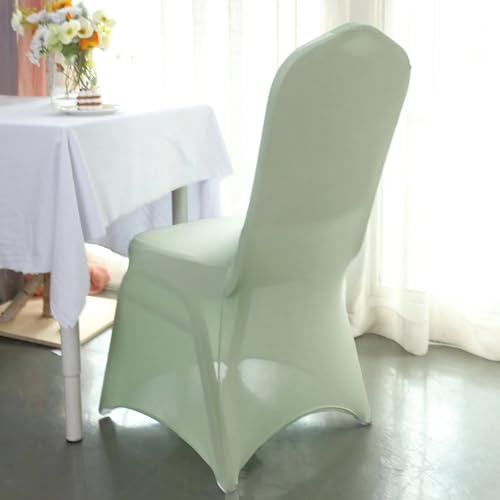 10-Pack Sage Green Spandex Chair Covers for Banquet & Wedding Events - Reusable & Stretch Fit